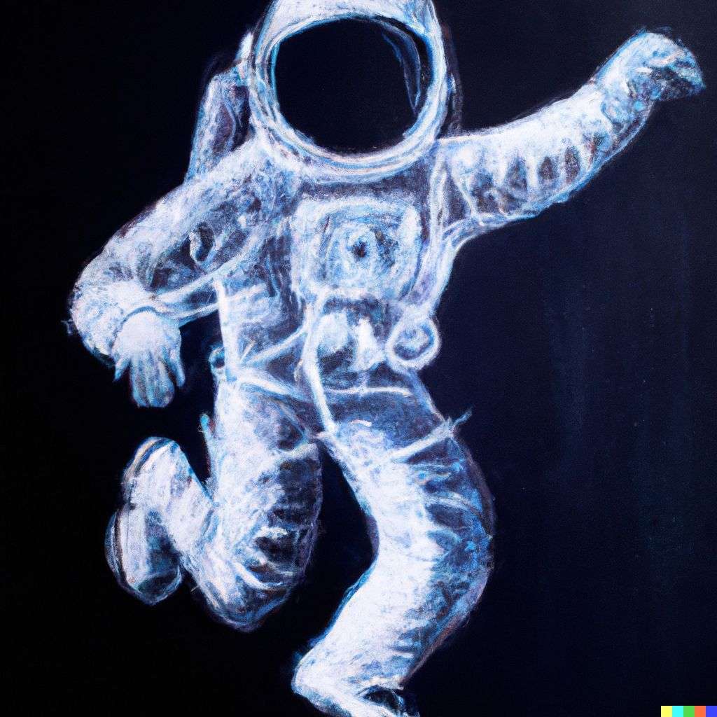 an astronaut, kinetic art